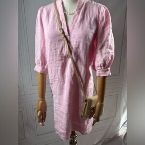 Lilly Pulitzer pink linen dress size Small